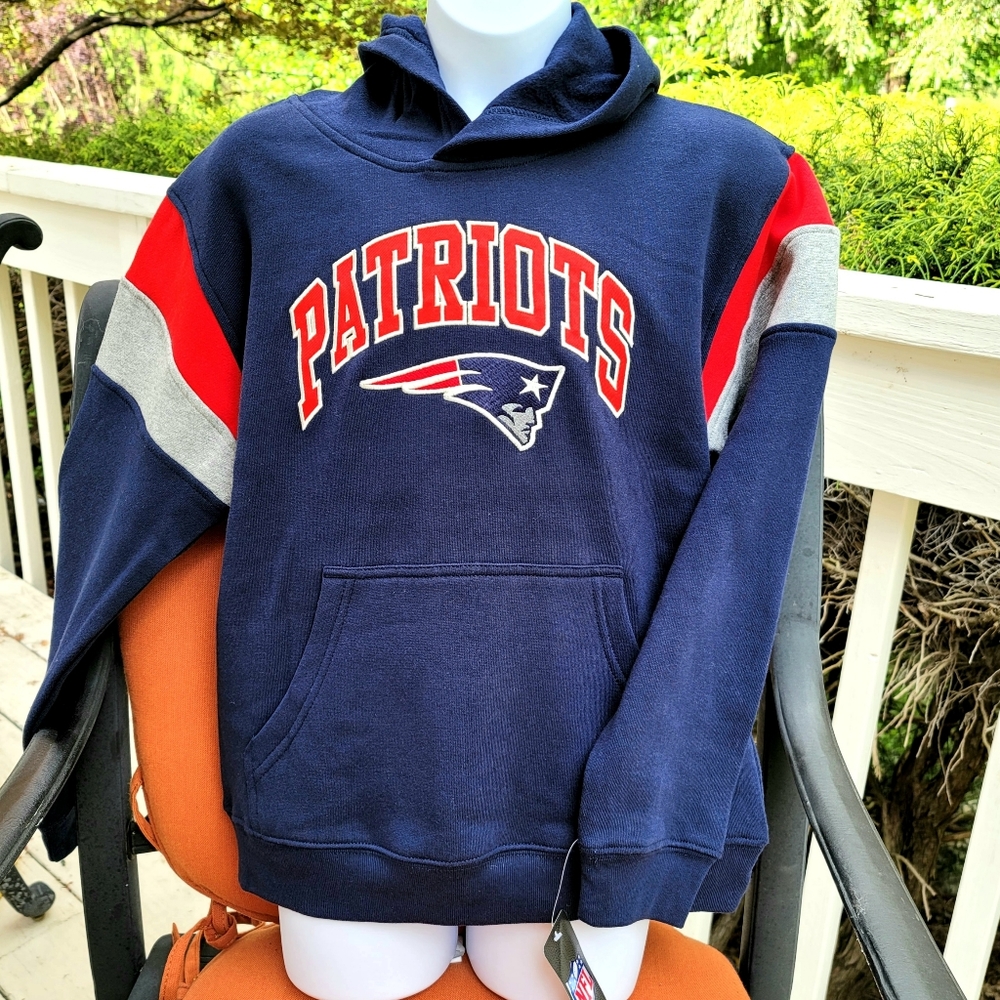 New! NFL Sz XL 18/20 Official England Patriots Youth Boys Hoodie Sweatshirt NWT